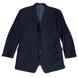 Vintage Calvin Klein Mens Classic Navy 3 Button Wool Blazer/Sports Coat Size 44R